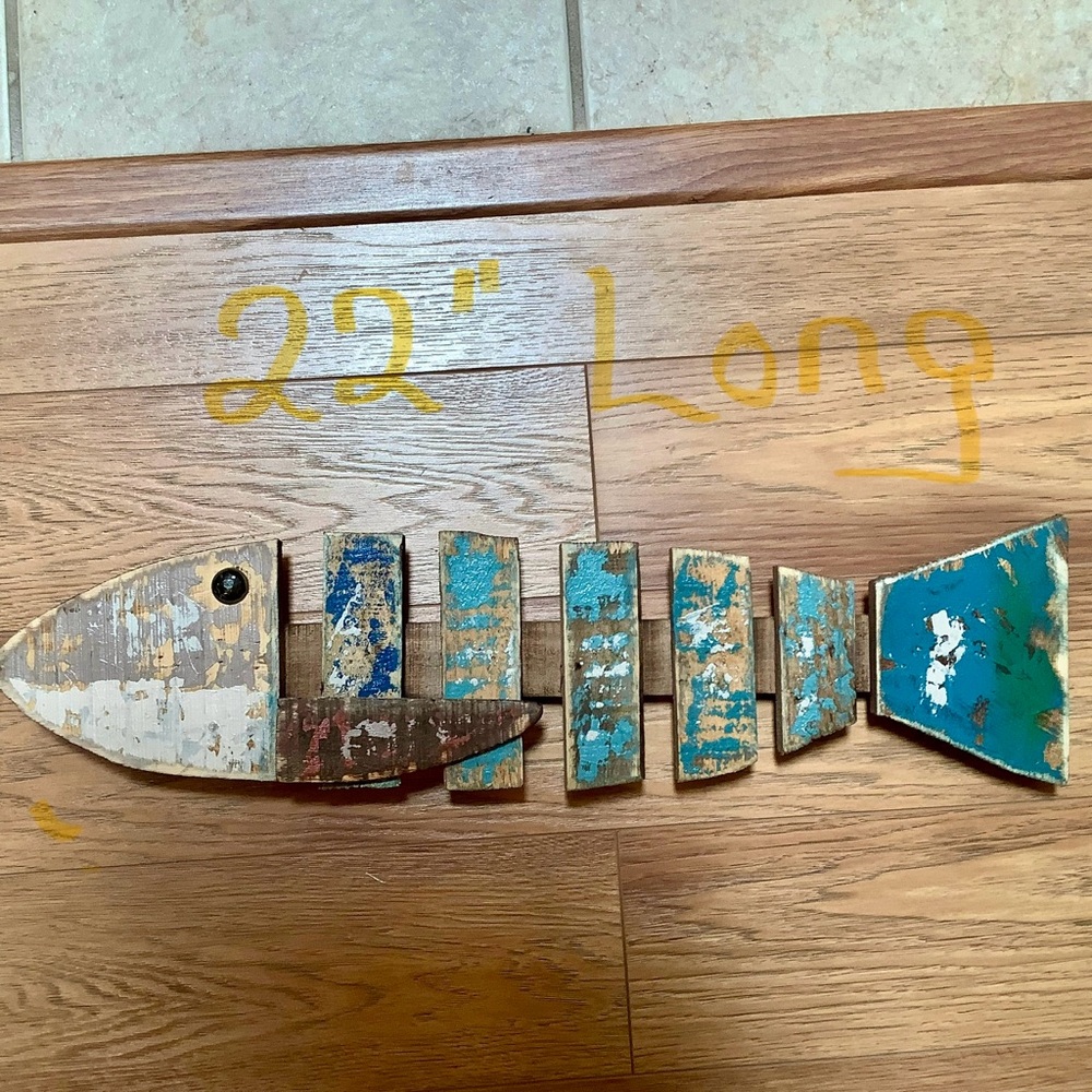 Rustic Wooden Fish Wall Decor